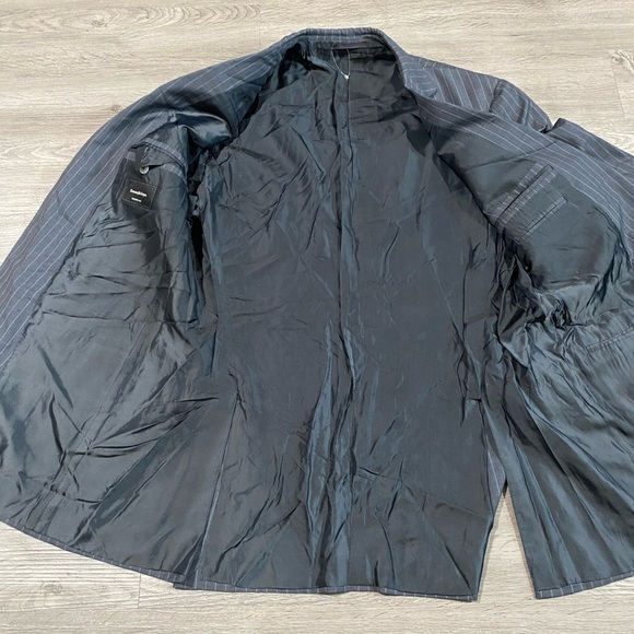 Men’s Ermenegildo Zegna Blue Pinstripe Two Button Blazer Suit Jacket Trofeo 600 - Picture 6 of 8